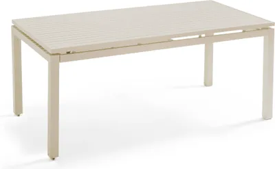 Produktbild von Ausziehbarer Gartentisch aus Aluminium für 8 Personen creme - Oviala Galilée