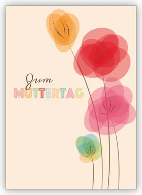 Produktbild von Schöne Retro Blumen Glückwunschkarte zum Muttertag: Zum Muttertag