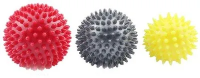 Image de Balles de massage - Balles de massage rondes - Balles de massage avec picots - pour les mains, les pieds et le dos - Différentes tailles - Balles de massage de 6,5/7/8,5 cm de diamètre - Moyennes et dures - Lot de 3