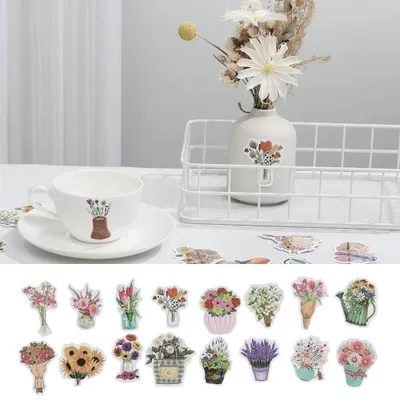 Immagine prodotto di Solidchoice - Set di 50 adesivi sensoriali con motivi di piante e fiori