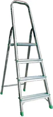 Produktbild von Metal Single Giraffe Einseitige-Aluminium-Bügelleiter | 5 Stufen | 175cm hoch | Leiter, Trittleiter, Stufenleiter, Stehleiter, Haushaltsleiter