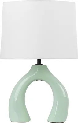 Obrázok produktu pre BELIANI Stolná lampa zelený keramický podstavec biele tienidlo bavlna polyester minimalistický dizajn