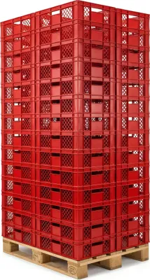 Produktbild von 56 Stück Bäckerkisten / Brotkisten 600 x 400 x 150 mm in rot