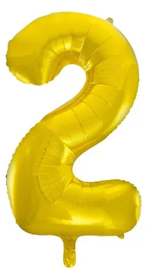 Produktbild von Unique Folienballon Zahl 2 gold ca. 86 cm