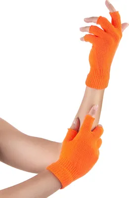 Immagine prodotto di Guanti scaldabraccia senza dita arancione neon - Taglia unica