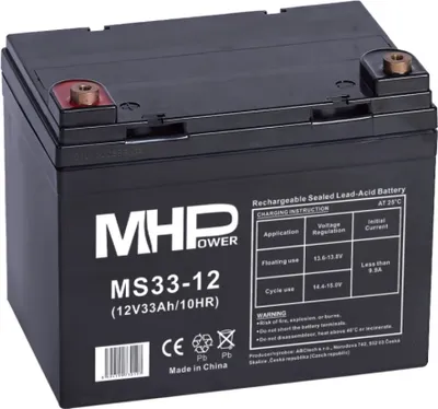 Zdjęcie produktu dla Akumulator MHPower VRLA AGM 12V/33Ah (MS33-12)
