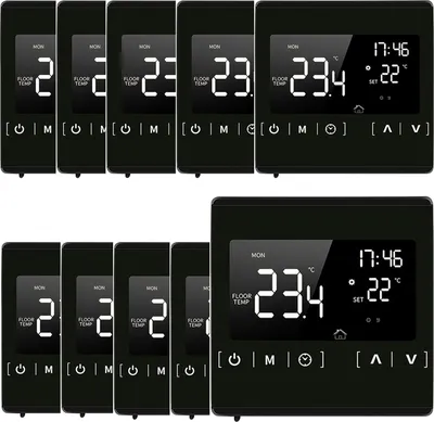 Produktbild von 10X Smart Digital Raumthermostat LCD Touchscreen Thermostat Wandthermostat für 16A Elektroheizung Fußbodenheizung Programmierbarer,Schwarz