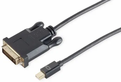 Zdjęcie produktu dla wtyczka 1m Mini Displayport 1.2 do DVI D 24+1 czarna