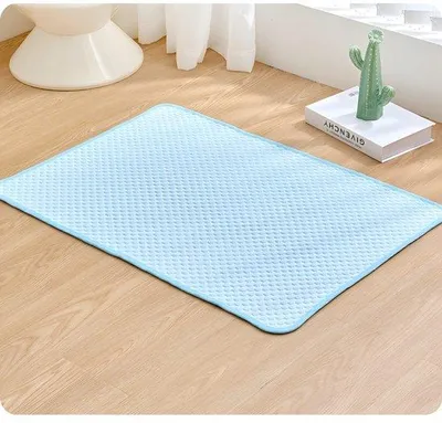 Image de Tapis pour chats et chiens d'intérieur, tapis respirant en acier pour animaux de compagnie, tapis d'été pour la maison, léger et doux, adapté à un usage intérieur et extérieur - Bleu ciel, M, 60 x 45 cm