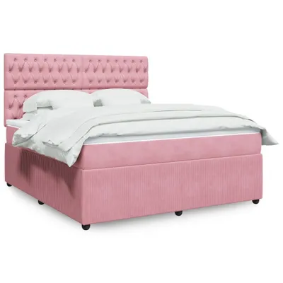 Produktbild von vidaXL Boxspringbett mit Matratze Rosa 180x200 cm Samt