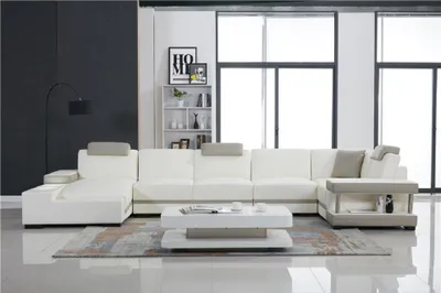 Produktbild von Wohnlandschaft Ecksofa U Form Polster Design Leder