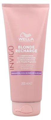 Produktbild von Wella Invigo Blonde Recharge Conditioner Highlighted Cool Blonde Or Silver Hair 200ml