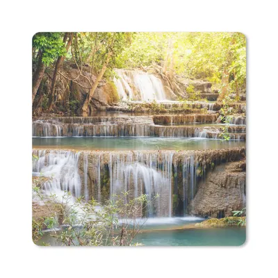 Produktbild von MuchoWow® Mauspad Mousepad Sonne - Wasserfall - Landschaft 30x30 cm - Mousepads - Maus Mat - Pad - Mausunterlage - Gaming