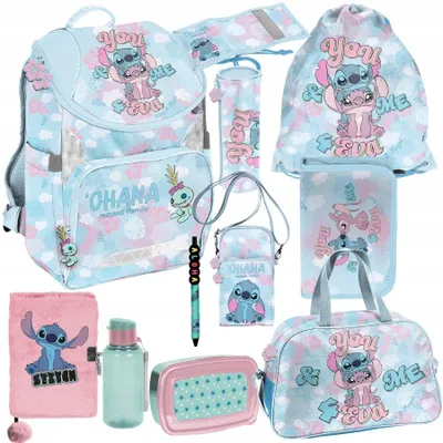 Produktbild von Mega Schulset XXL – Stitch Disney | 11-teiliges Schulranzen-Set Für Jungen & Mädchen Klasse 1–4