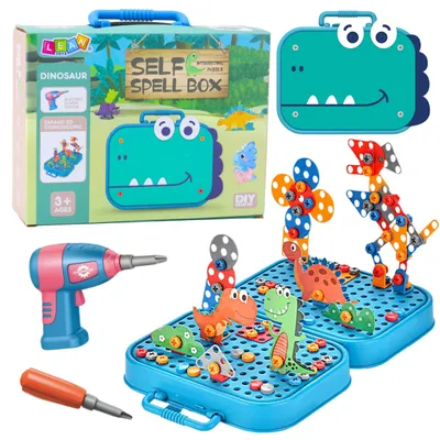 Obrázok produktu pre Diy puzzle set dinosaur puzzle bloky skrutkovač 228El.