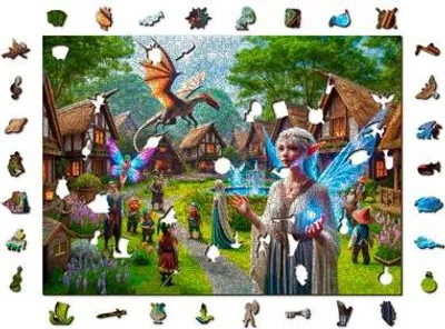 Produktbild von Wooden.City Puzzle Fantasy Village - Holzpuzzle 1000 Teile