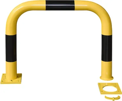 Produktbild von PROREGAL Rammschutz-Bügel Mobil | HxB 60x75cm | Rohr-Ø 7,6cm | Kunststoffbeschichteter Stahl | Schwarz-Gelb