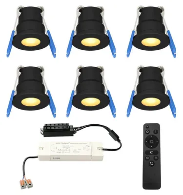 Produktbild von hoftronic Milano LED Einbaustrahler 12V 3W 200lm Dimmbar 2700K IP65 Schwarz