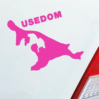 Produktbild von Auto Aufkleber USEDOM Spaß Insel Deutschland Urlaub 10x9 cm Pink Sticker Heckscheibenaufkleber