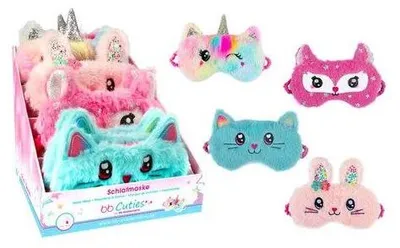Produktbild von Schlafmaske Cuties, sortiert, 4 farbenfrohe Tierdesigns