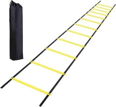 Produktbild von Koordinationsleiter - Trainingsleiter - Sportleistung Verbesserung - verstellbare Treads - 5 Meter - Schwarz