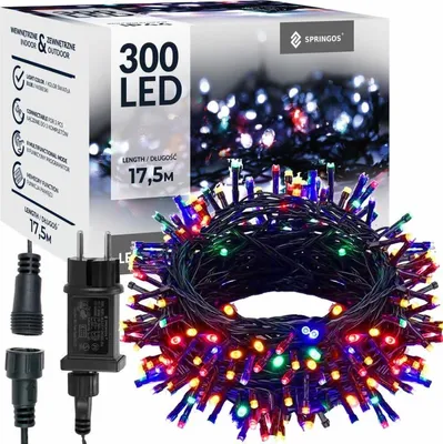 Immagine prodotto di Catena luminosa a LED - 17,5 m, 300 LED, 8 funzioni, IP44, multicolore
