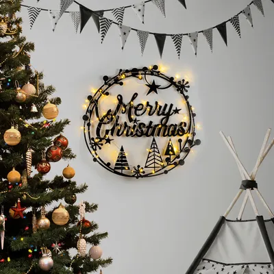 Produktbild von Wallity, XMASBLACK - 021, Wandskulptur, Schwarz, 100 % METALL, 60 x 72 cm