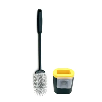 Image de Brosse WC Silicone Support mural Brosse WC adhésive Brosse Montage mural sans perçage