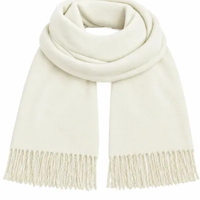 Produktbild von Oversize Damen Winterschal – 100% Viskose, Woll Weiß, 200cm x 68 cm – Kuscheliger Schal
