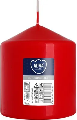 Zdjęcie produktu dla Świeca walec BISPOL Aura 38H 9CM SW80/90 CZERWONA