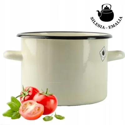 Produktbild von Silesia Emalia Emallierter Topf Traditionell 5,5L 24cm Creme