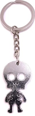 Image de Onwomania Porte-clés Squelette Bébé Argent Métal Pendentif Charm
