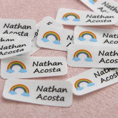 Produktbild von Personalisierte Bügeletiketten, Set mit 64 Stück, 25x38 mm