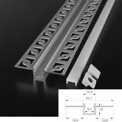 Produktbild von 2 Meter Alu Profile Alu Schiene Profil mit Milchglas Abdeckung Kanal System für LED-Streifen Profil Q