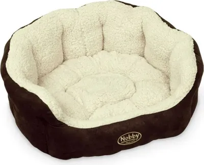 Produktbild von Nobby Hundebett Taika braun/wollweiß, Maße: 86 x 70 x 24 cm