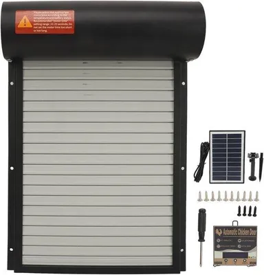 Image de Trappe basculante automatique - Alimentation solaire, dispositif de sécurité agricole, fonction minuterie, convient aux poulets, canards et oies de taille normale