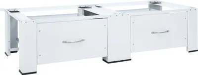 Imagen del producto de Armario doble para lavadora con cajones, color blanco