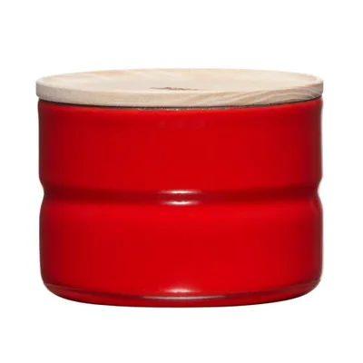 Immagine prodotto di Barattolo Riess con coperchio in legno di frassino Ø8cm 0,19L Pomodoro smaltato