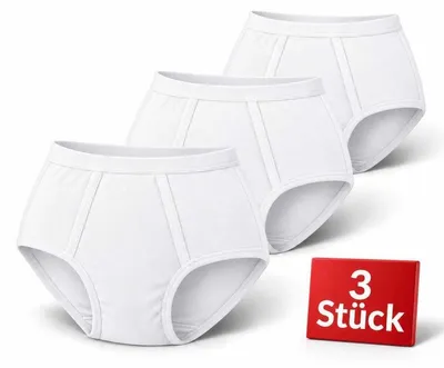 Produktbild von Herren Slips aus 100 % Baumwolle mit Eingriff, Weiß-L-3