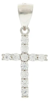 Image de Pendentif en argent avec zircons Croix AGH593