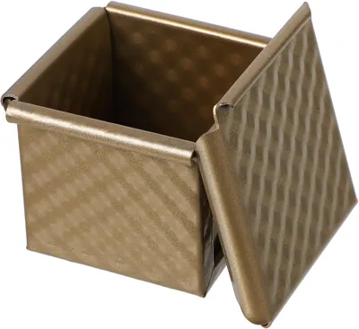 Produktbild von Quadratische Kastenform mit Deckel aus Aluminiumlegierung Antihaft Backform Einfache Teiglösung Goldfarben für Selbstgemacht Brot und Kuchen in Küche