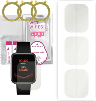 Produktbild von apgo 3 Stück Schutzfolie, Matt, kompatibel mit Mobvoi TicWatch GTH 2 Smartwatch, Hydrogel Displayschutzfolie mit Positionierhilfe, Displayfolie, robust und kratzfest