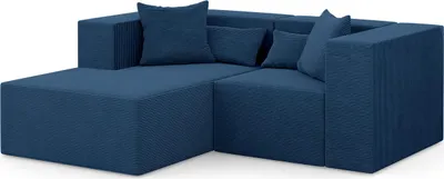 Produktbild von 3-Sitzer Ecksofa NOVA S - 208x180x76cm, Otomane, Links, L-form, Dunkelblau