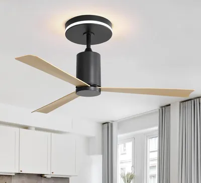 Produktbild von AIORBER Deckenventilator, 52 Zoll, mit LED-Beleuchtung, energiesparend, mit Fernbedienung, sechs Geschwindigkeiten,geräuscharm,132x132x65,5cm,Schwarz
