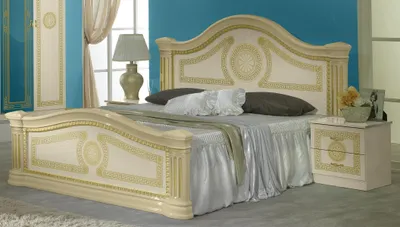 Produktbild von Klassisches Bett Ehebett Doppelbett Sti Betten Polster Italienische Möbel Holz