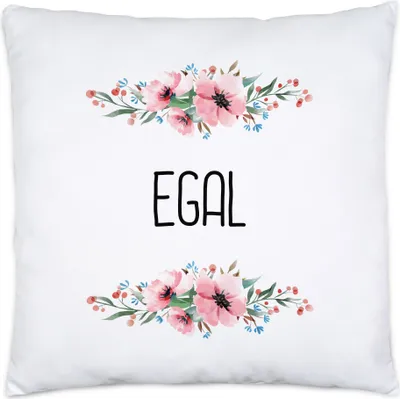 Produktbild von Kissen mit Spruch Egal lustig sarkastisch humorvoll Dekokissen mit Blumen Motiv Geschenk