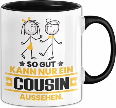 Produktbild von Cousin Geschenk Tasse So Gut Kann Nur Ein Cousin Aussehen Geschenkidee Kaffee-Becher (Schwarz)