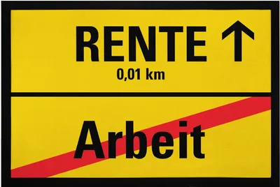Produktbild von Fußmatte Rentner Rente Arbeit Ortsschild personalisierbar Parodie lustig Bier rutschfest & waschbar Moonworks® schwarz 60x40cm