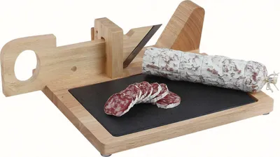 Zdjęcie produktu dla LIVOO Krajalnica do kiełbasy Talerz z łupka Talerz do aperitifu Krajalnica do salami Drewno MEC127