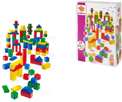Image de Eichhorn : 100 blocs de construction en bois colorés